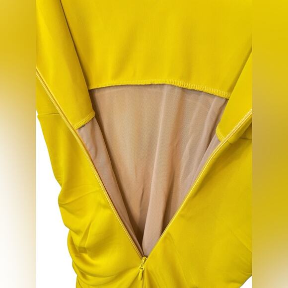 CINQ À SEPT 5a7 NWOT Miah L/S Knit Bodycon Mini Dress Pineapple Yellow Size 6 - Picture 10 of 14